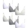 imageNautica Girls Training Bra  4 Pack6 Pack ACup Ribbed Molded Starter Bras for Teens with Adjustable Strap Sizes 30A36ALight Bleach HeatherWhiteMedium Grey Heather 6pk Molded