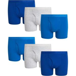 imageNautica Boys Boxer Briefs  36 Pack Comfort Stretch Cotton Kids Underwear Boxers for Boys with Contour Pouch Sizes 618Boundless BlueLight Bleach HeatherBlue Hawaii 6pk