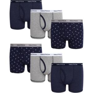 imageNautica Boys Boxer Briefs  36 Pack Comfort Stretch Cotton Kids Underwear Boxers for Boys with Contour Pouch Sizes 618NavyHeather GreyNavy Heather6pk