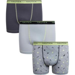 imageNautica Boys Stretch Performance Boxer Briefs 36 Pack  Breathable Underwear for Boys 618Grey Heather PrintQuiet GreyCharcoal 3pk