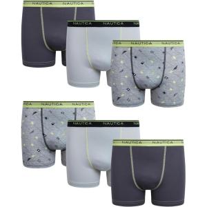 imageNautica Boys Stretch Performance Boxer Briefs 36 Pack  Breathable Underwear for Boys 618Grey Heather PrintQuiet GreyCharcoal 6pk