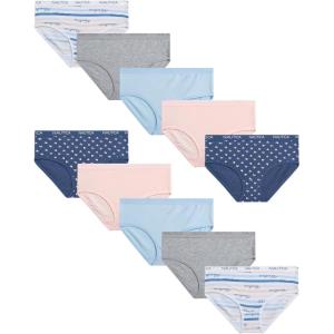 imageNautica Girls Underwear Briefs  10 Pack Comfort Stretch MidWaist Breathable Cotton Underwear Panties for Girls Sizes412PrintPink BlissLight Grey HeatherBlue