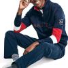 imageNautica mens Sustainably Crafted Quarterzip Colorblock SweatshirtNavy Seas