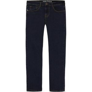 imageNautica Boys Classic Fit Straight Leg Denim Jeans 5Pocket Style Zipper Fly ampamp Button ClosureNavy Rinse