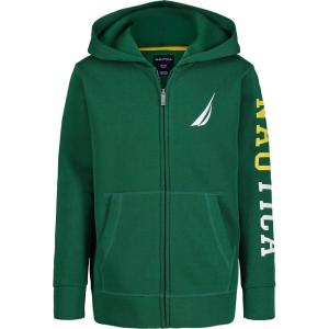 imageNautica boys Long Sleeve Fleece Full Zip Hoodie Comfortable Relaxed FitJclass Evergreen