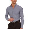 imageNautica Slim Fit Mens Dress Shirts Long Sleeve Performance Polyester Fabric Wrinkle Free 4Way StretchBlack Micro Checks