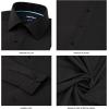 imageNautica Slim Fit Mens Dress Shirts Long Sleeve Performance Polyester Fabric Wrinkle Free 4Way StretchBlack Solid
