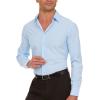 imageNautica Slim Fit Mens Dress Shirts Long Sleeve Performance Polyester Fabric Wrinkle Free 4Way StretchLight Blue