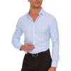 imageNautica Slim Fit Mens Dress Shirts Long Sleeve Performance Polyester Fabric Wrinkle Free 4Way StretchLight Blue Micro