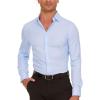 imageNautica Slim Fit Mens Dress Shirts Long Sleeve Performance Polyester Fabric Wrinkle Free 4Way StretchLight Blue Micro