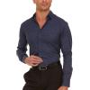 imageNautica Slim Fit Mens Dress Shirts Long Sleeve Performance Polyester Fabric Wrinkle Free 4Way StretchNavy Anchor