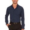 imageNautica Slim Fit Mens Dress Shirts Long Sleeve Performance Polyester Fabric Wrinkle Free 4Way StretchNavy Solid