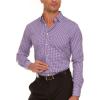 imageNautica Slim Fit Mens Dress Shirts Long Sleeve Performance Polyester Fabric Wrinkle Free 4Way StretchPurple and Blue Check