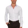 imageNautica Slim Fit Mens Dress Shirts Long Sleeve Performance Polyester Fabric Wrinkle Free 4Way StretchWhite  Mini Blue Dots