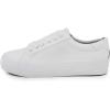imageNautica Womens LaceUp Fashion Sneakers  LowTop Casual Walking ampamp Tennis Shoes with Platform or Regular HeelAelisa X White