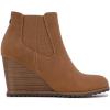 imageNautica Womens Wedge Boot  Casual Fashion High Heel SlipOn Ankle BootiesTan Maala