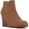 imageNautica Womens Wedge Boot  Casual Fashion High Heel SlipOn Ankle BootiesTan Maala