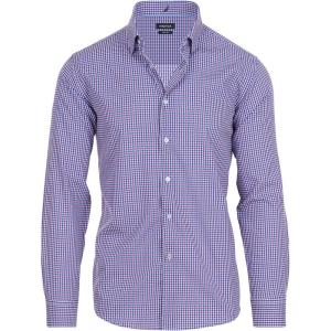imageNautica Slim Fit Mens Dress Shirts Long Sleeve Performance Polyester Fabric Wrinkle Free 4Way StretchPurple and Blue Check