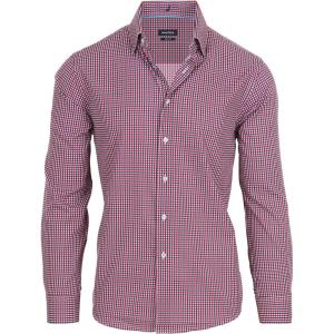 imageNautica Slim Fit Mens Dress Shirts Long Sleeve Performance Polyester Fabric Wrinkle Free 4Way StretchRed Plaid