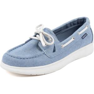 imageNautica Womens Casual Boat Shoes MocToe Loafers with Cushioned Insole Deck Fashion SneakerDenim