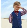 imageNautica Boys 4Piece Formal Suit Set with Vest Pants Collared Dress Shirt and TieBright Blue