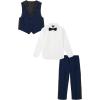 imageNautica Boys 4Piece Formal Suit Set with Vest Pants Collared Dress Shirt and TieBright Blue Tuxedo