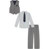 imageNautica Boys 4Piece Formal Suit Set with Vest Pants Collared Dress Shirt and TieDeep Lagoon