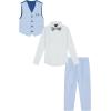 imageNautica Boys 4Piece Formal Suit Set with Vest Pants Collared Dress Shirt and TieEnglish Blue