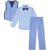imageNautica Boys 4Piece Formal Suit Set with Vest Pants Collared Dress Shirt and TieLavendula