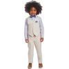 imageNautica Boys 4Piece Formal Suit Set with Vest Pants Collared Dress Shirt and TieSilver Birch