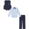 imageNautica Boys 4Piece Formal Suit Set with Vest Pants Collared Dress Shirt and TieTanzanite Blue