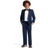 imageNautica Boys 4Piece Tuxedo Set with Dress Shirt Bow Tie Jacket and PantsBlue Tuxedo