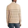 imageNautica Mens Navtech Striped QuarterZip SweaterCoastal Camel Heather