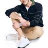 imageNautica Mens Navtech Striped QuarterZip SweaterNavy Seas