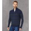imageNautica Mens Navtech Striped QuarterZip SweaterNavy Seas