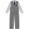 imageNautica Boys 4Piece Formal Suit Set with Vest Pants Collared Dress Shirt and TieDeep Lagoon