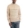 imageNautica Mens Navtech Striped QuarterZip SweaterCoastal Camel Heather