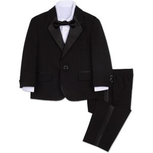 imageNautica BabyBoys 4Piece Tuxedo with Dress Shirt Bow Tie Jacket and PantsBlack Tuxedo