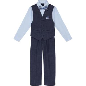imageNautica Boys 4Piece Formal Suit Set with Vest Pants Collared Dress Shirt and TieTanzanite Blue