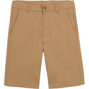 imageNautica Boys School Uniform Flat Front Twill ShortBurnished Khaki Stretch