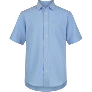 imageNautica Boys School Uniform Short Sleeve ButtonDown Oxford Shirt Chest Pocket Breathable FabricOx Blue Performance