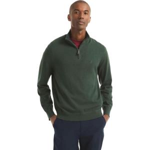 imageNautica Mens Navtech QuarterZip SweaterDeep Forest