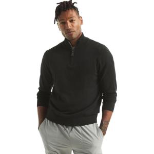 imageNautica Mens Navtech QuarterZip SweaterElegant Black