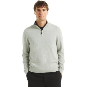imageNautica Mens Navtech QuarterZip SweaterSmoke Grey Heather