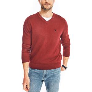 imageNautica Mens Navtech VNeck SweaterBiking Red