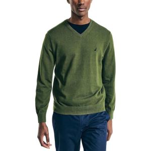 imageNautica Mens Navtech VNeck SweaterChive