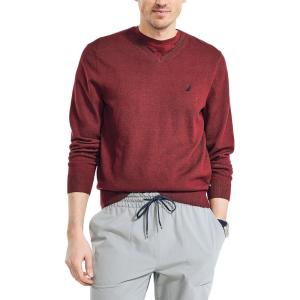 imageNautica Mens Navtech VNeck SweaterDeep Crimson