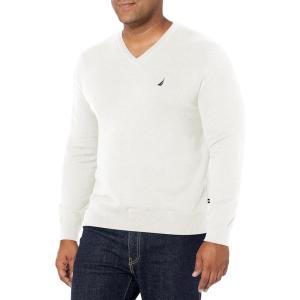 imageNautica Mens Navtech VNeck SweaterMarshmallow
