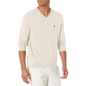 imageNautica Mens Navtech VNeck SweaterNautica Stone