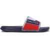 imageNautica Mens Open Toe Slide Sandals  Comfortable Indoor ampamp Outdoor Shower SlippersBower Clearred White Blue